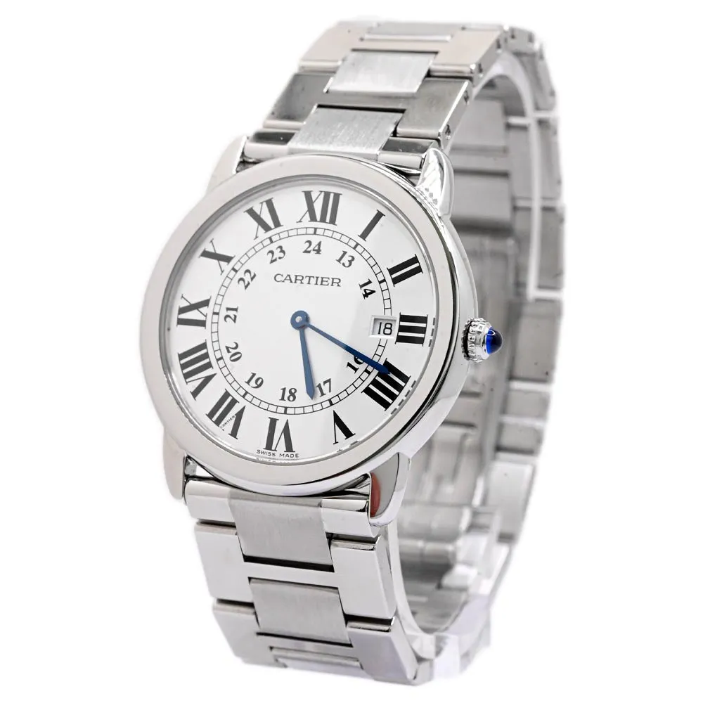 Cartier Ronde Solo Stainless Steel 36mm Silver Roman dial Watch Reference #: W6701005
