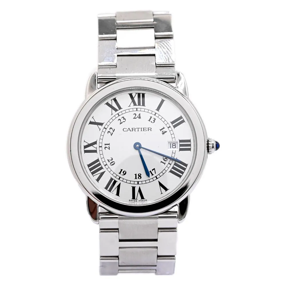 Cartier Ronde Solo Stainless Steel 36mm Silver Roman dial Watch Reference #: W6701005