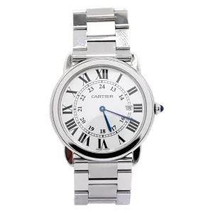 Cartier Ronde Solo Stainless Steel 36mm Silver Roman dial Watch Reference #: W6701005