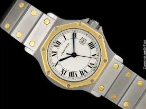 Cartier Santos Octagon Mens Unisex Watch, Automatic - Stainless Steel & 18K Gold