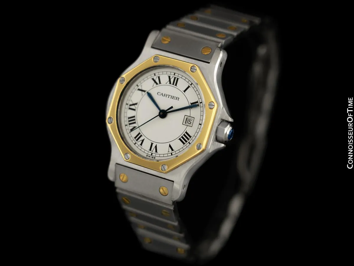Cartier Santos Octagon Mens Unisex Watch, Automatic - Stainless Steel & 18K Gold