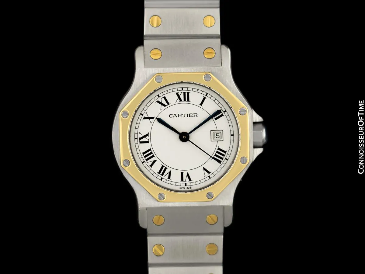 Cartier Santos Octagon Mens Unisex Watch, Automatic - Stainless Steel & 18K Gold