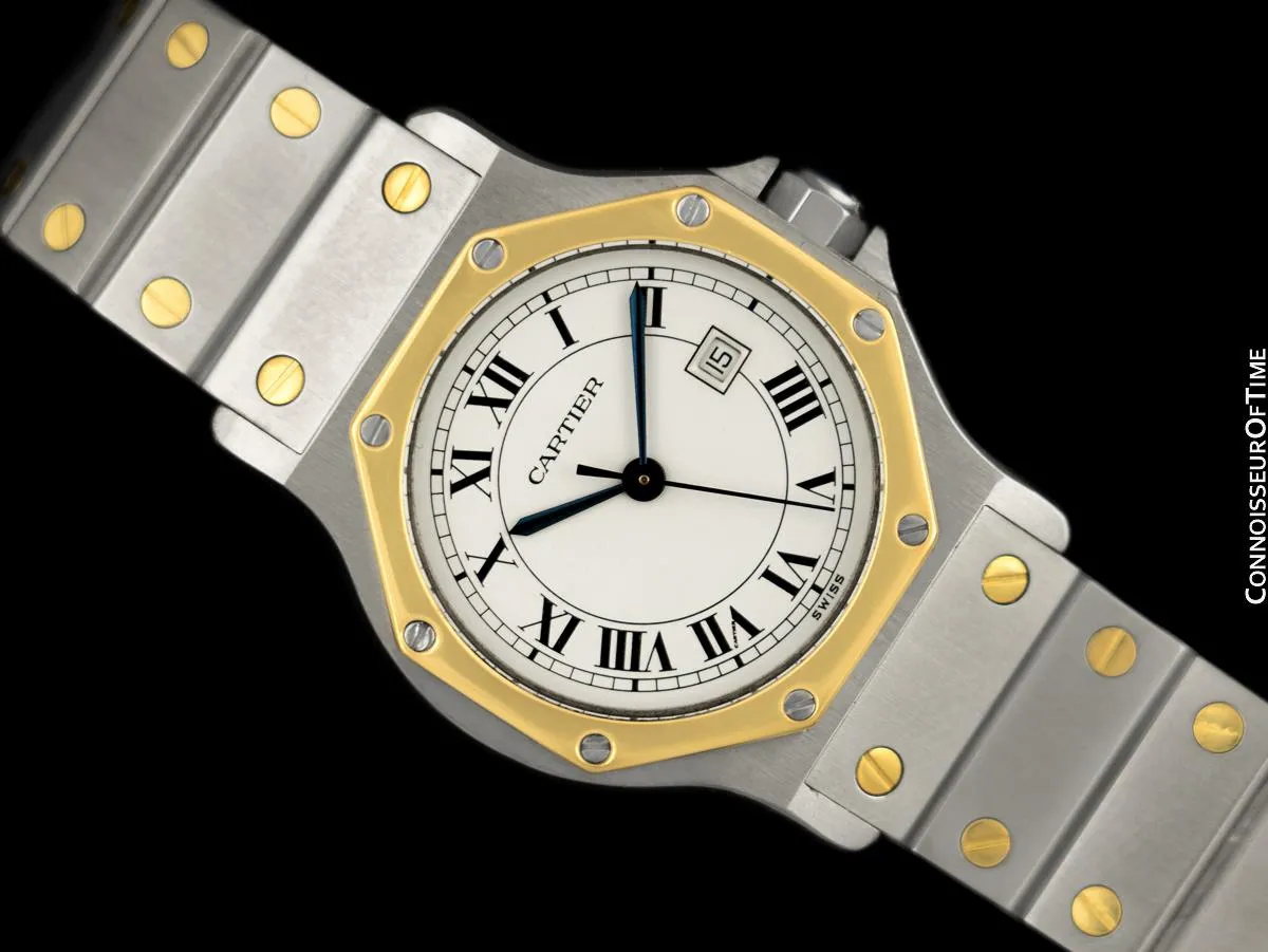 Cartier Santos Octagon Mens Unisex Watch, Automatic - Stainless Steel & 18K Gold