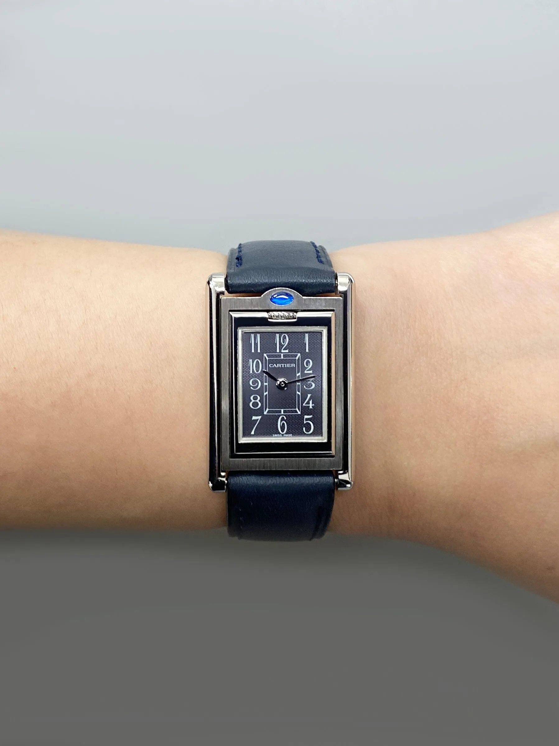Cartier Tank Basculante W1016830 Blue Dial Ladies Watch