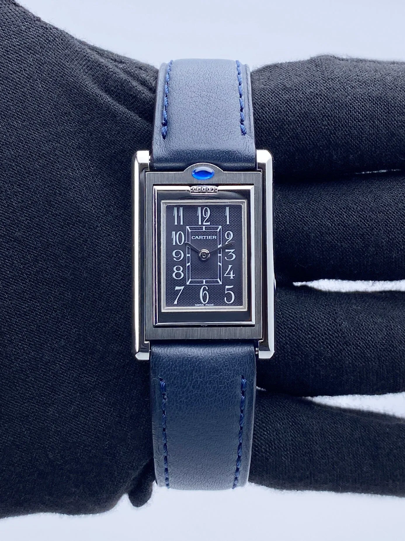 Cartier Tank Basculante W1016830 Blue Dial Ladies Watch