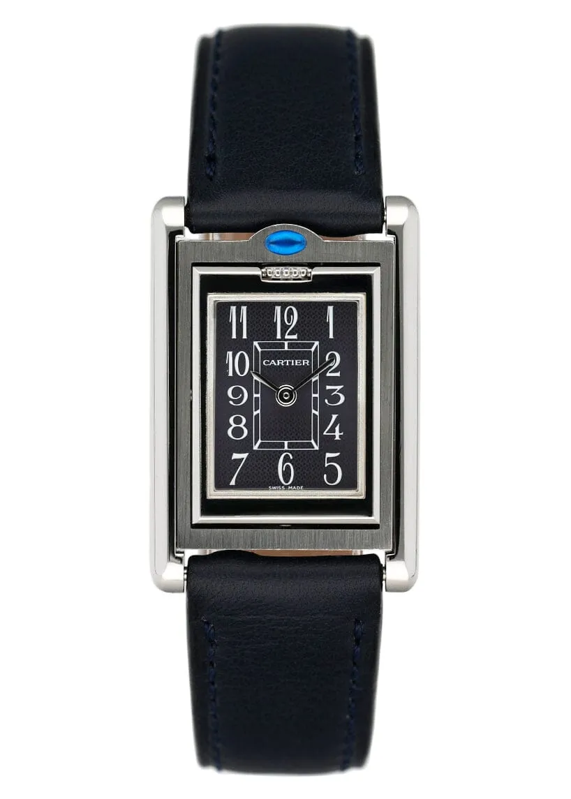 Cartier Tank Basculante W1016830 Blue Dial Ladies Watch