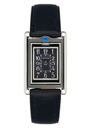Cartier Tank Basculante W1016830 Blue Dial Ladies Watch