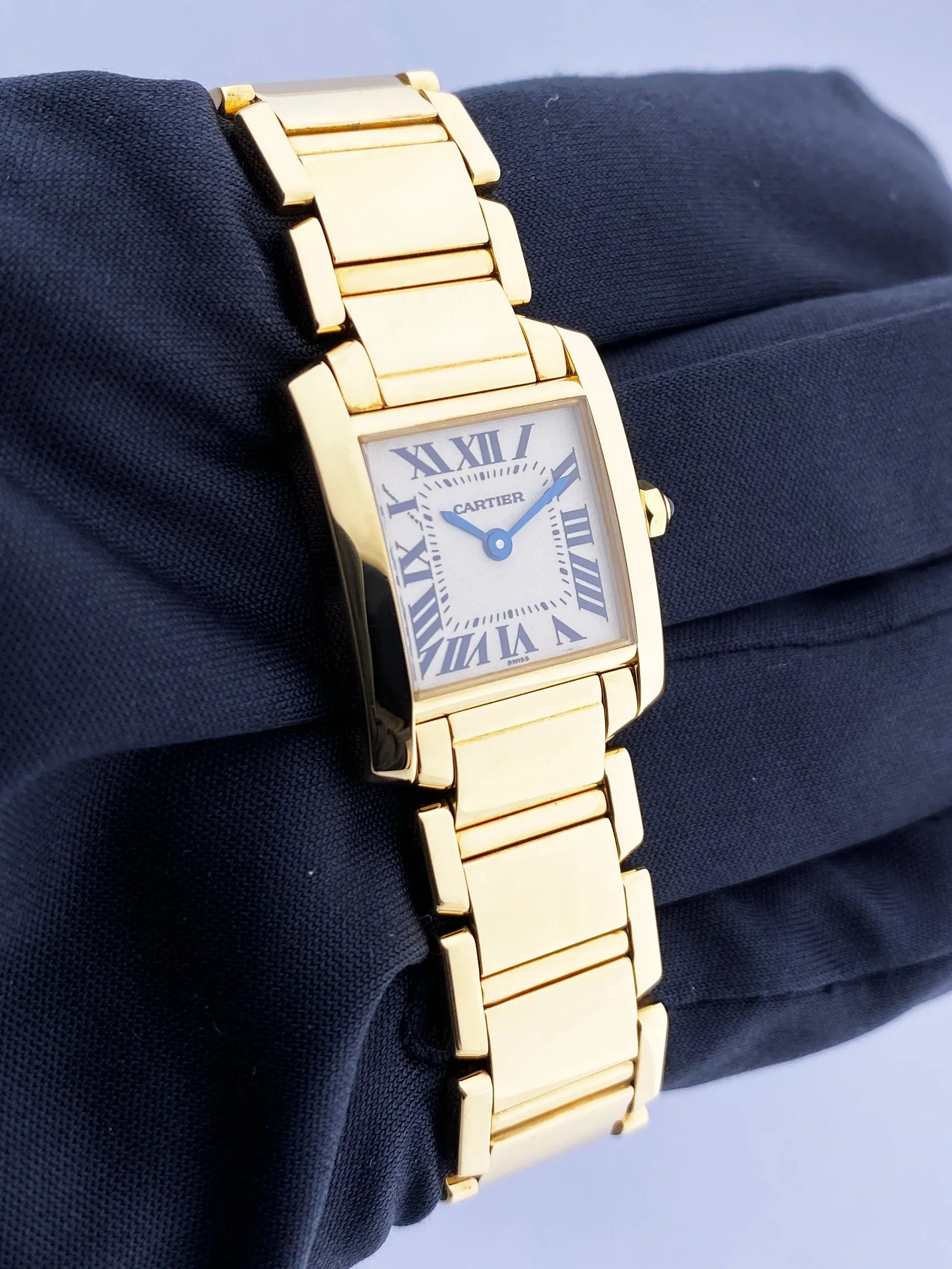 Cartier Tank Francaise 1820 18K Yellow Gold Ladies Watch Box & Papers