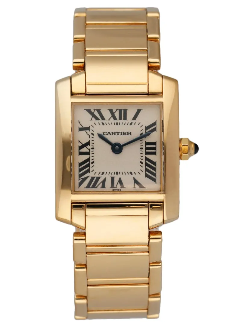 Cartier Tank Francaise 1820 18K Yellow Gold Ladies Watch Box & Papers