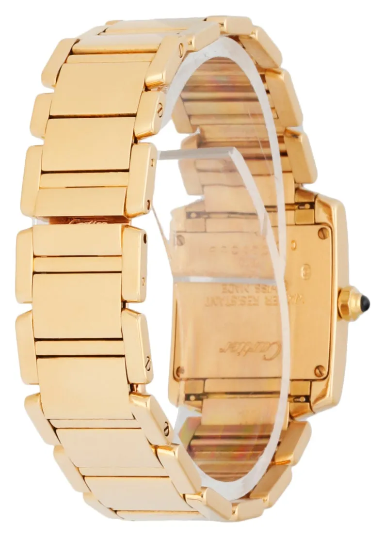 Cartier Tank Francaise 1820 18K Yellow Gold Ladies Watch Box & Papers