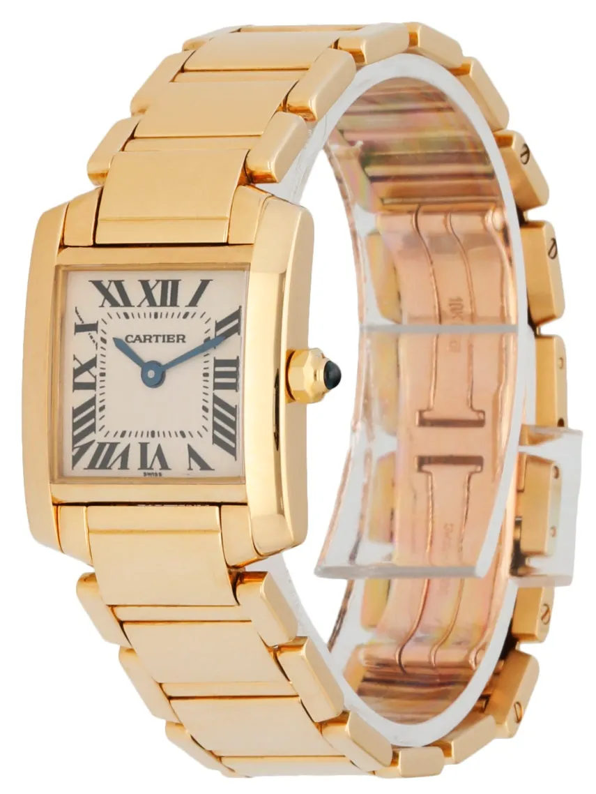 Cartier Tank Francaise 1820 18K Yellow Gold Ladies Watch Box & Papers