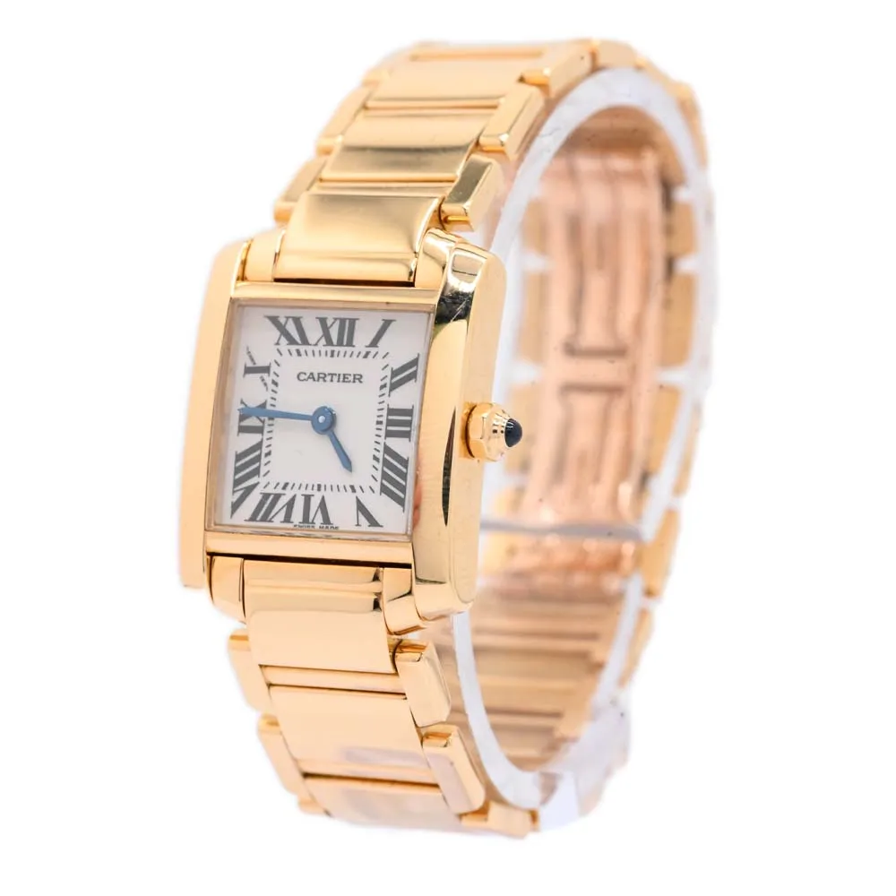 Cartier Tank Francaise Ladies 25mm x 20mm 18K Yellow Gold Case, White Roman dial Watch Reference #: Ref# W50002N2