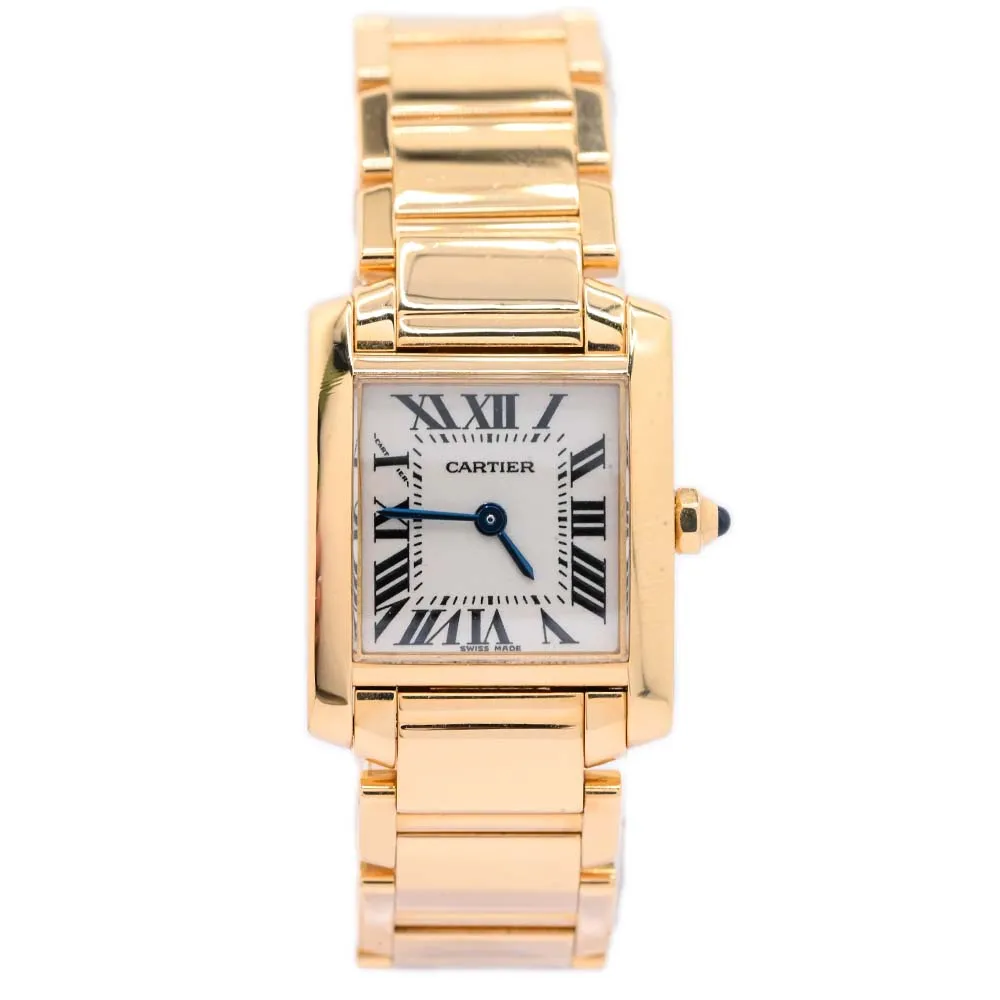 Cartier Tank Francaise Ladies 25mm x 20mm 18K Yellow Gold Case, White Roman dial Watch Reference #: Ref# W50002N2