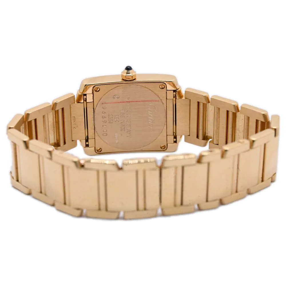 Cartier Tank Francaise Ladies 25mm x 20mm 18K Yellow Gold Case, White Roman dial Watch Reference #: Ref# W50002N2