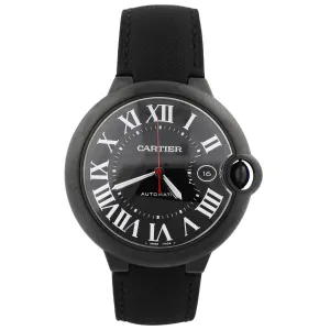 Cartier Unisex Ballon Bleu Stainless Steel 42mm Black Roman Dial Watch Reference #: WSBB0015