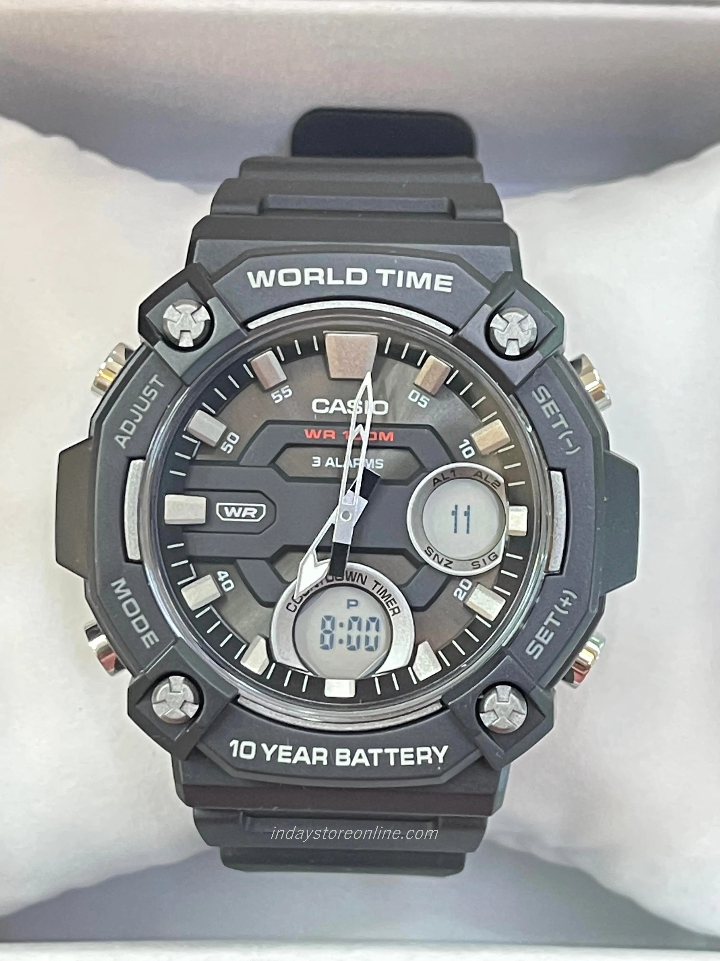 Casio Analog-Digital Men's Watch AEQ-120W-1A Resin Band Resin Glass Battery Life 10-Years