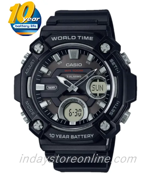 Casio Analog-Digital Men's Watch AEQ-120W-1A Resin Band Resin Glass Battery Life 10-Years