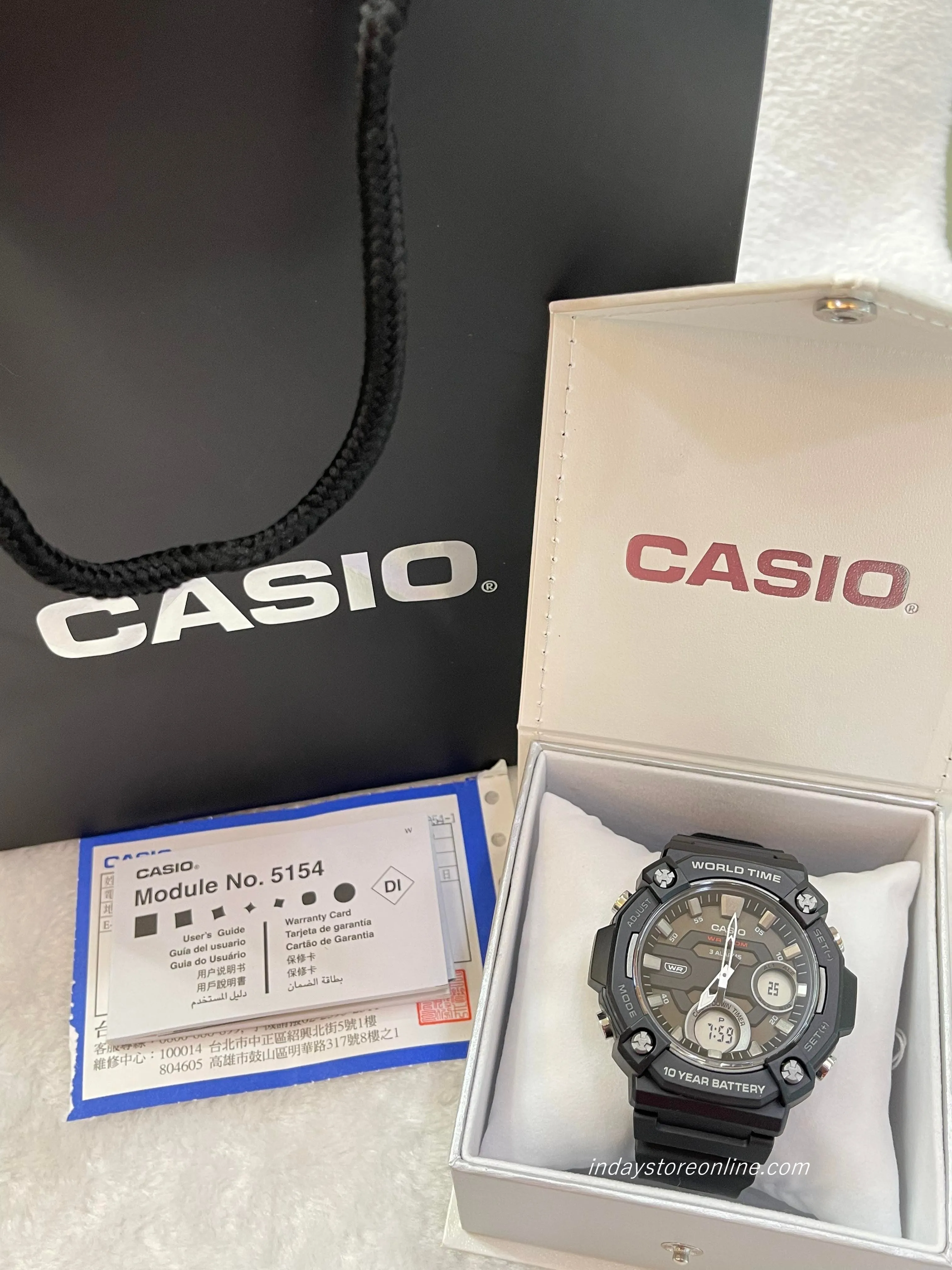 Casio Analog-Digital Men's Watch AEQ-120W-1A Resin Band Resin Glass Battery Life 10-Years
