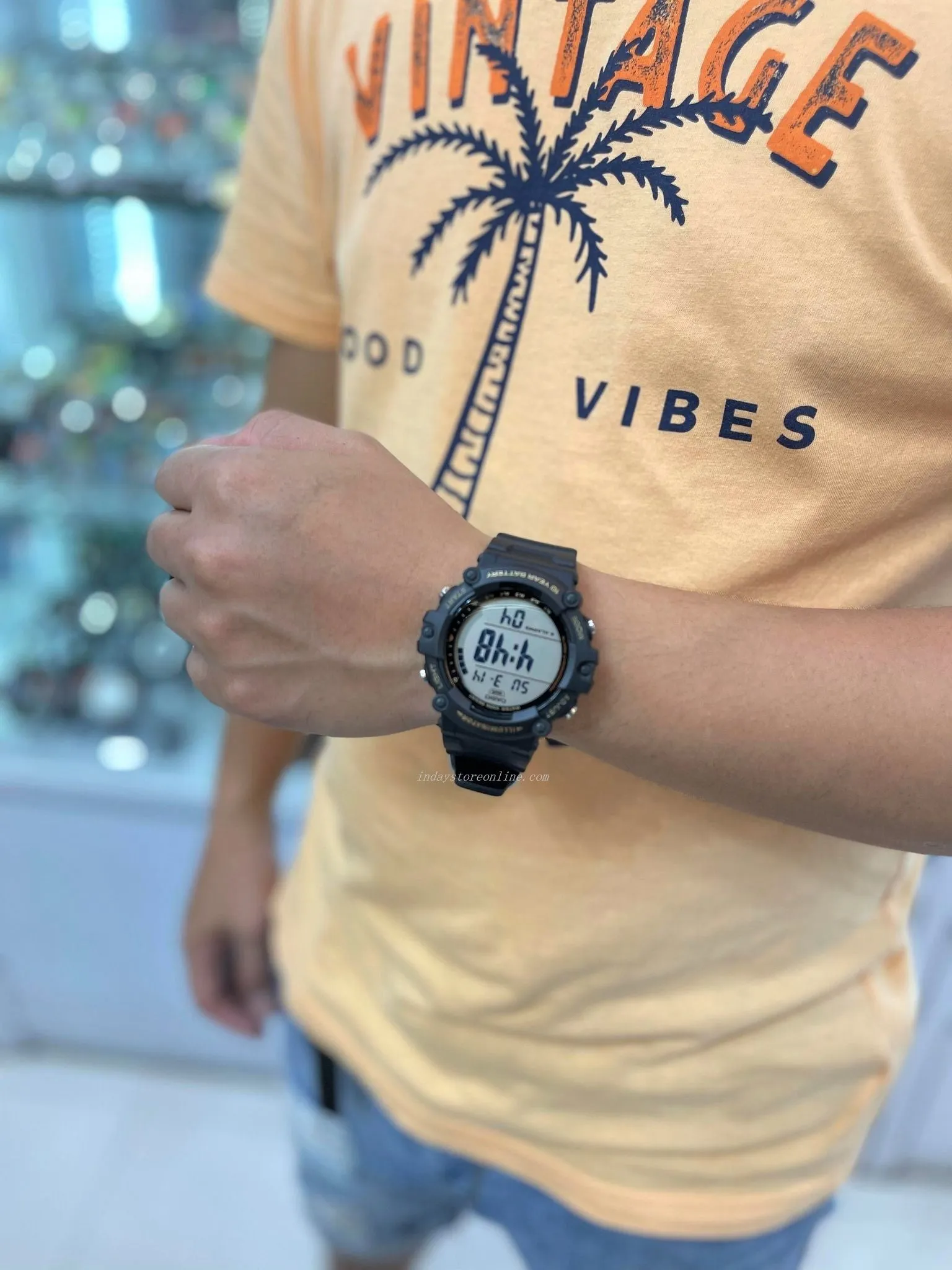Casio Digital Men's Watch AE-1500WHX-1A 10-Year Battery Life Sporty Design Black Resin Strap
