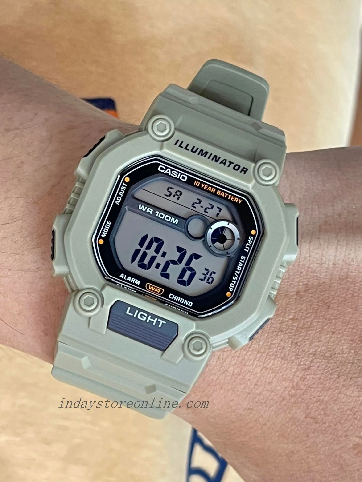 Casio Digital Men's Watch W-737HX-5A Digital Sporty Design Resin Band Resin Glass Battery Life: 10 years