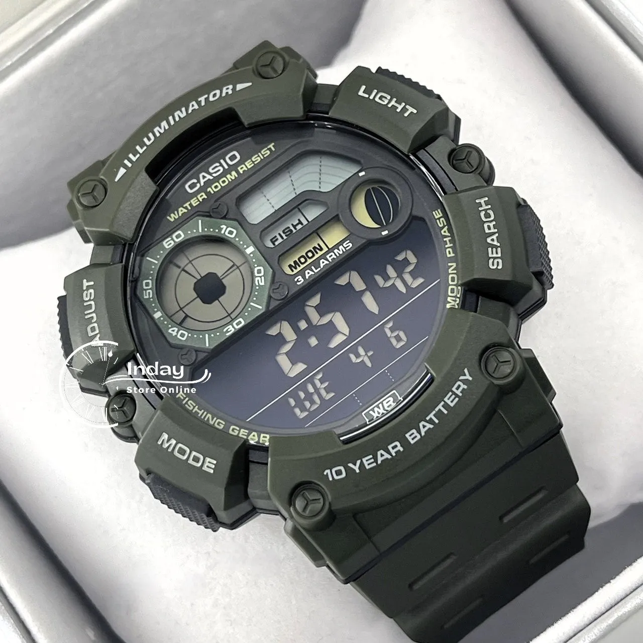Casio Digital Men's Watch WS-1500H-3B Resin Band Resin Glass Battery Life: 10 years