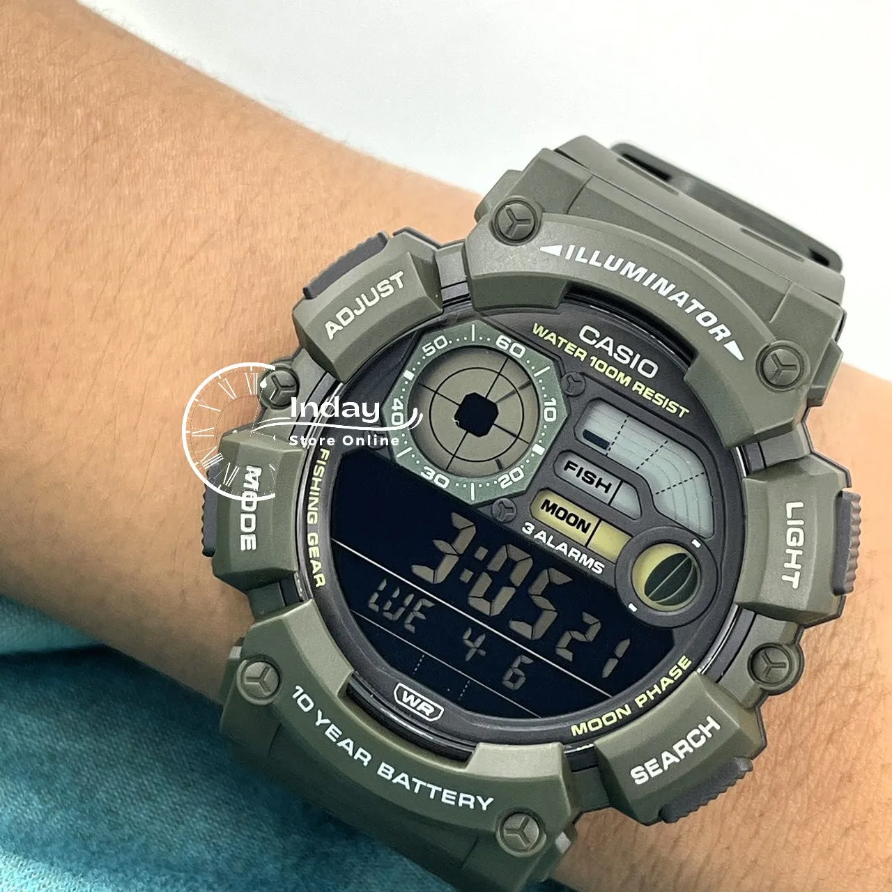 Casio Digital Men's Watch WS-1500H-3B Resin Band Resin Glass Battery Life: 10 years