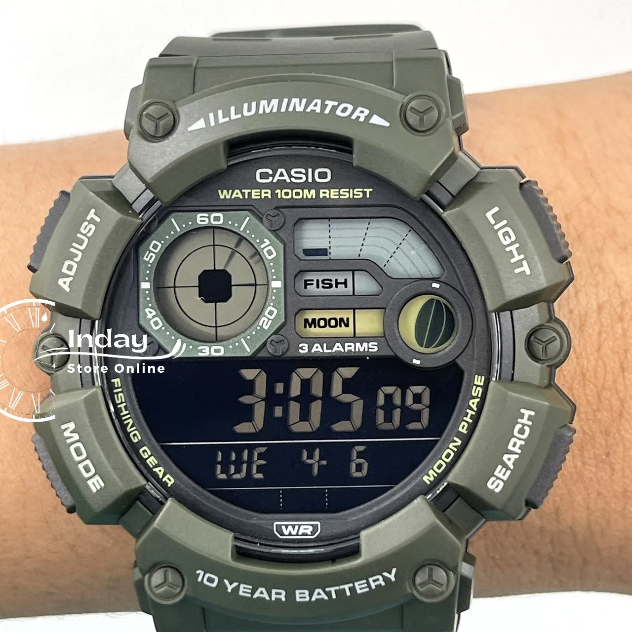 Casio Digital Men's Watch WS-1500H-3B Resin Band Resin Glass Battery Life: 10 years