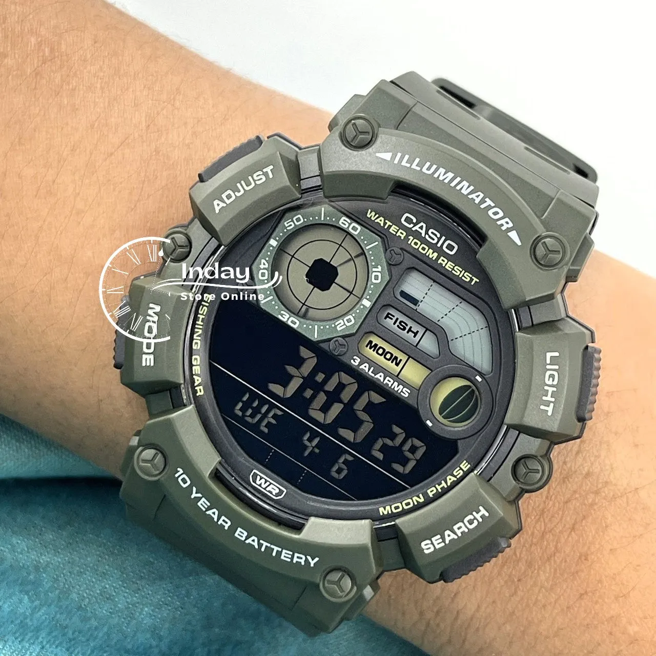 Casio Digital Men's Watch WS-1500H-3B Resin Band Resin Glass Battery Life: 10 years