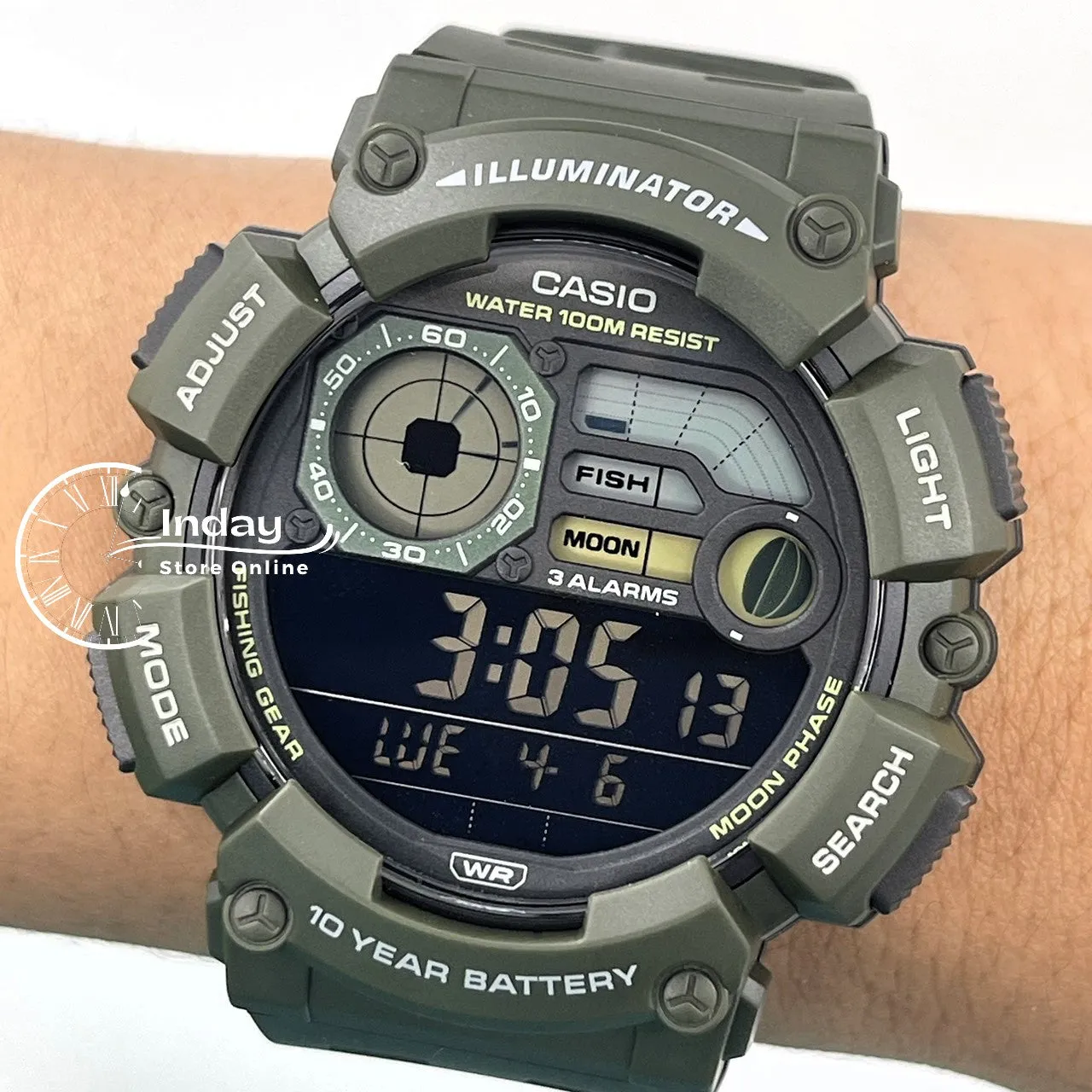 Casio Digital Men's Watch WS-1500H-3B Resin Band Resin Glass Battery Life: 10 years