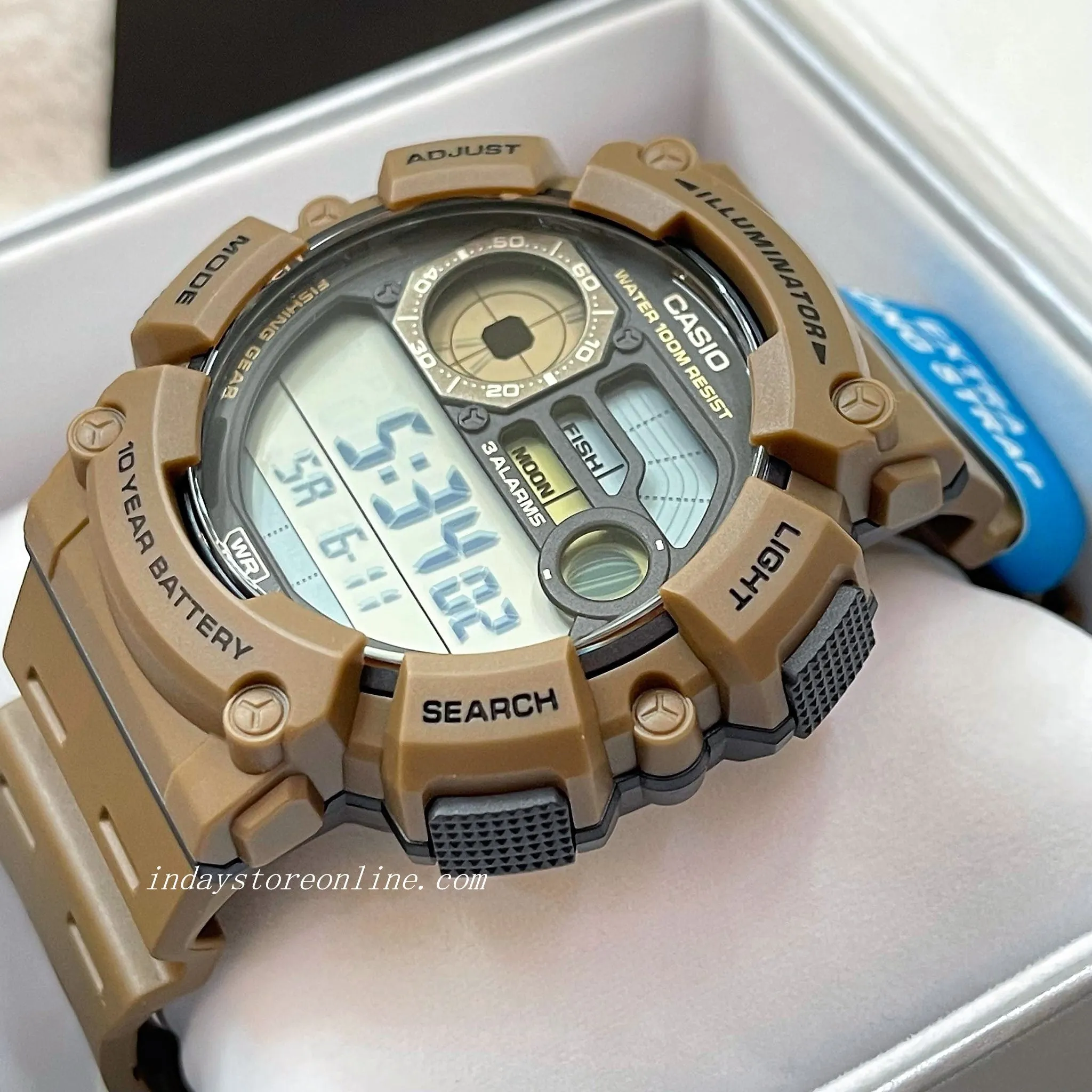 Casio Digital Men's Watch WS-1500H-5A Digital Resin Band Resin Glass Battery Life: 10 Years