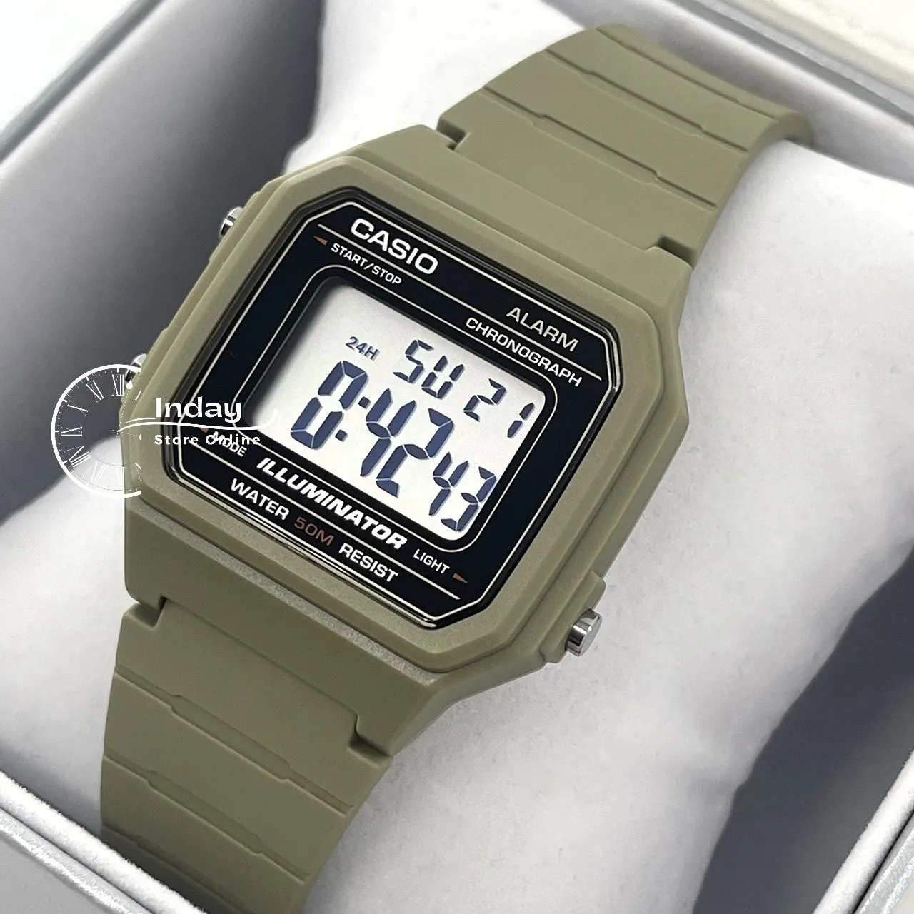 Casio Digital Unisex Watch W-217H-5A Digital Resin Band Resin Glass