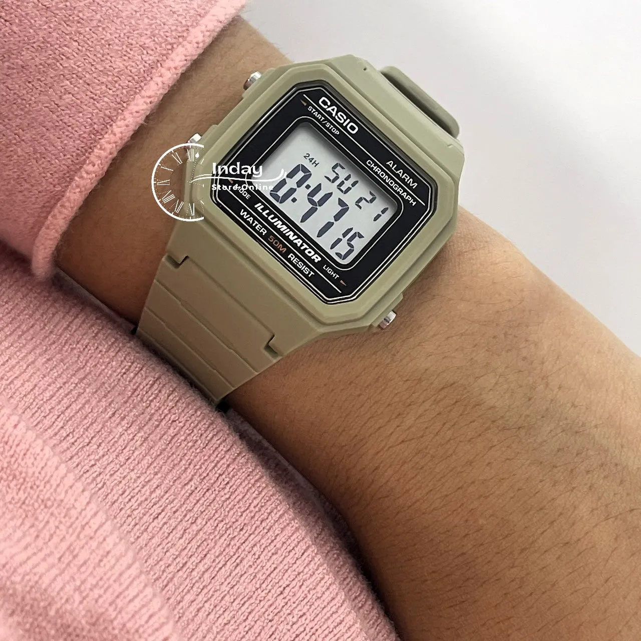 Casio Digital Unisex Watch W-217H-5A Digital Resin Band Resin Glass