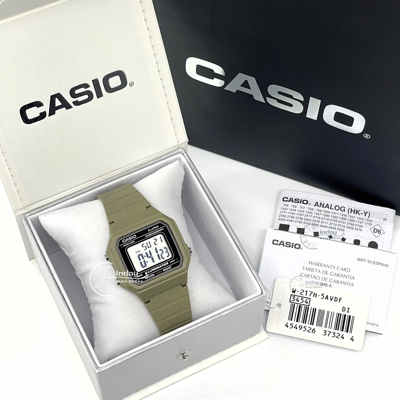 Casio Digital Unisex Watch W-217H-5A Digital Resin Band Resin Glass