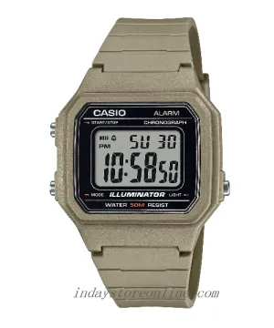 Casio Digital Unisex Watch W-217H-5A Digital Resin Band Resin Glass