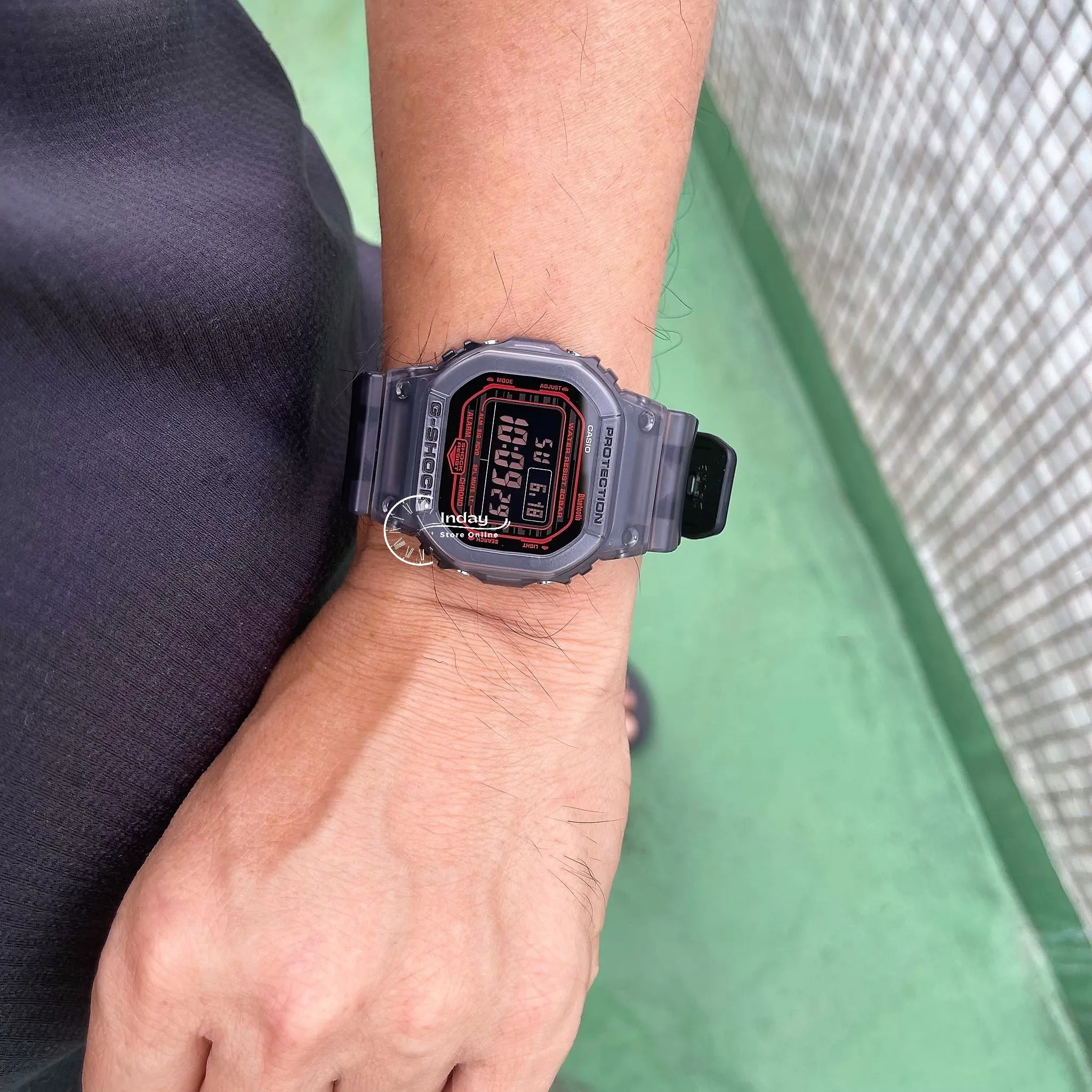 Casio G-Shock Men's Watch DW-B5600G-1 Digital 5600 Series  Transparent Color Mobile link (Wireless linking using Bluetooth®)