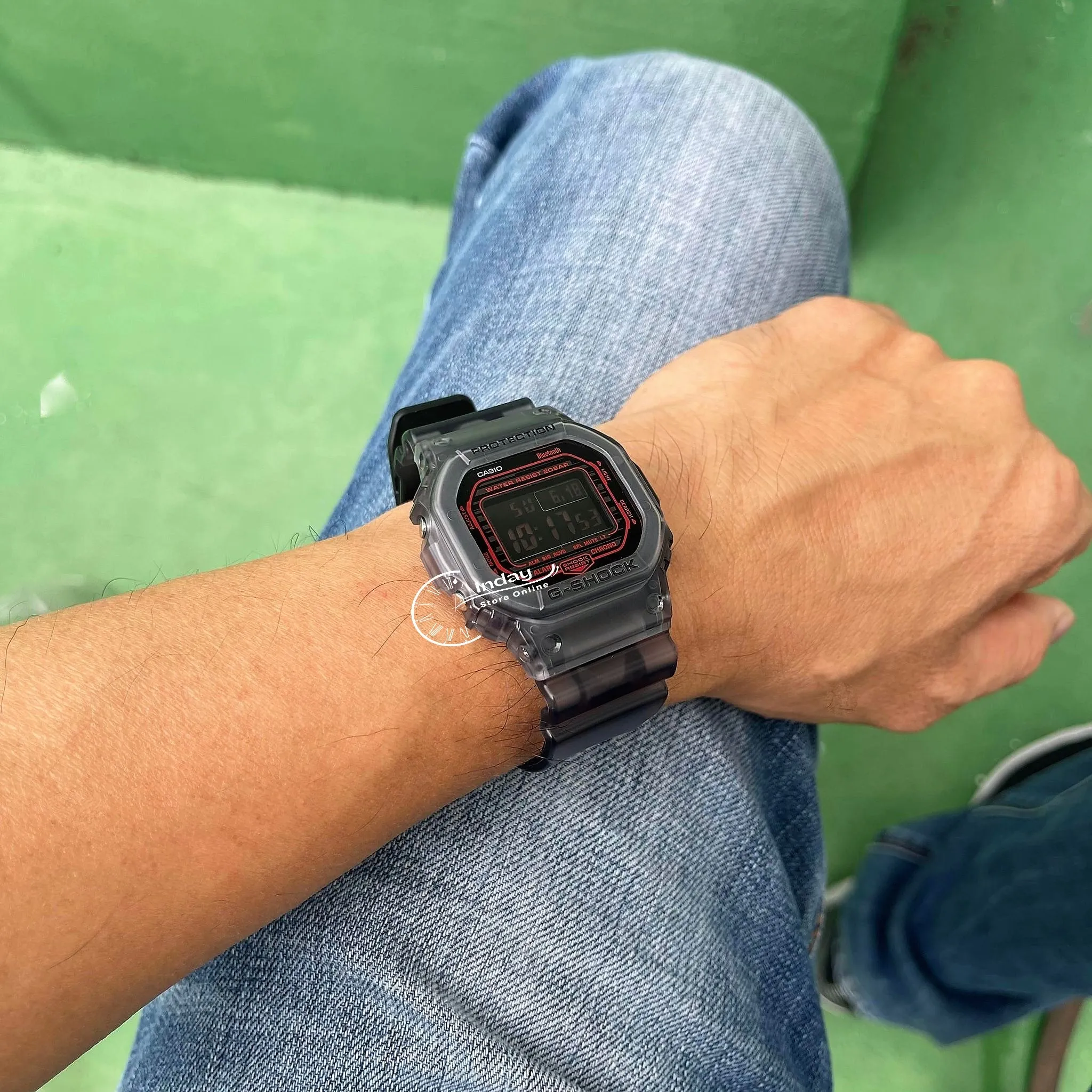 Casio G-Shock Men's Watch DW-B5600G-1 Digital 5600 Series  Transparent Color Mobile link (Wireless linking using Bluetooth®)