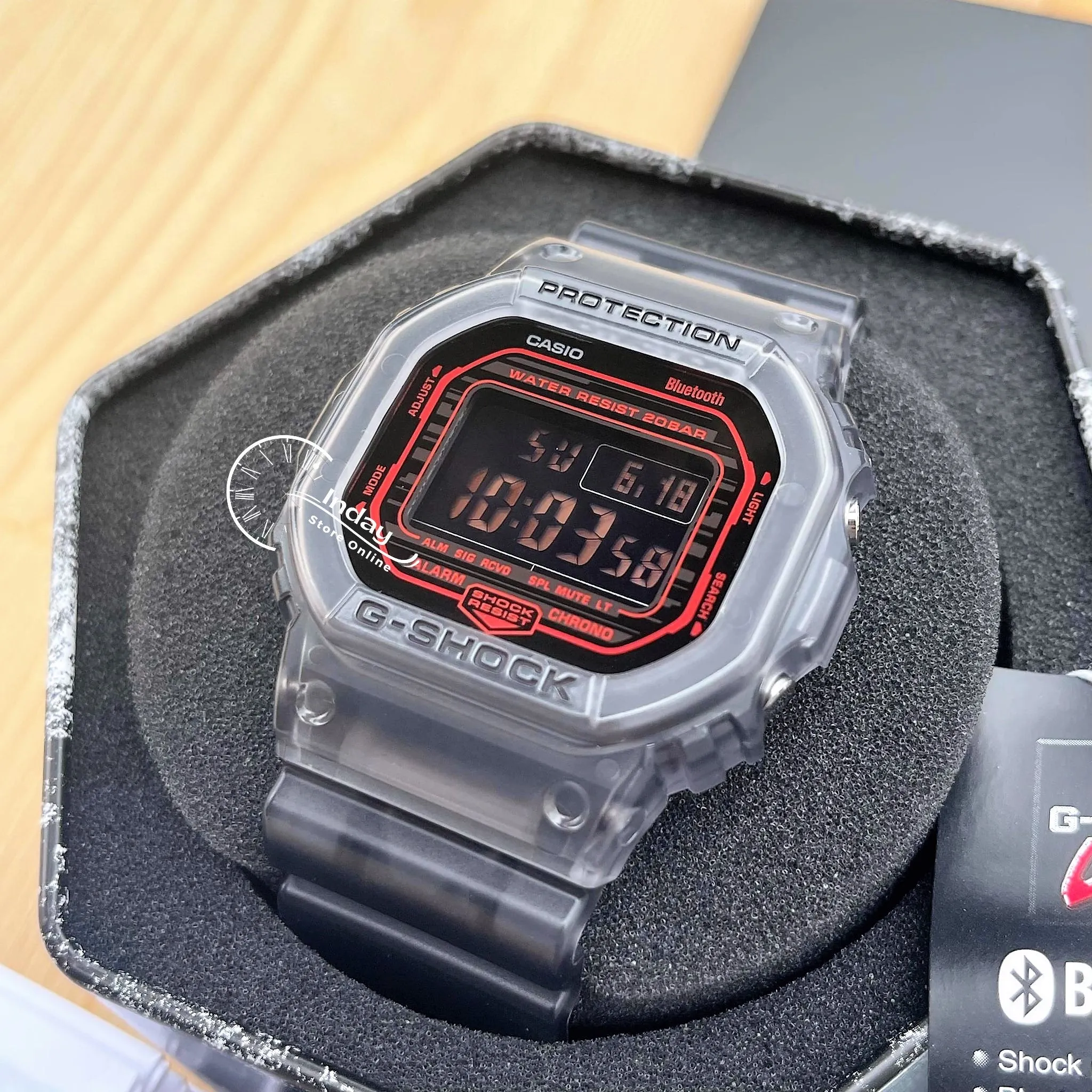 Casio G-Shock Men's Watch DW-B5600G-1 Digital 5600 Series  Transparent Color Mobile link (Wireless linking using Bluetooth®)