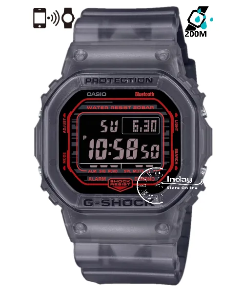Casio G-Shock Men's Watch DW-B5600G-1 Digital 5600 Series  Transparent Color Mobile link (Wireless linking using Bluetooth®)
