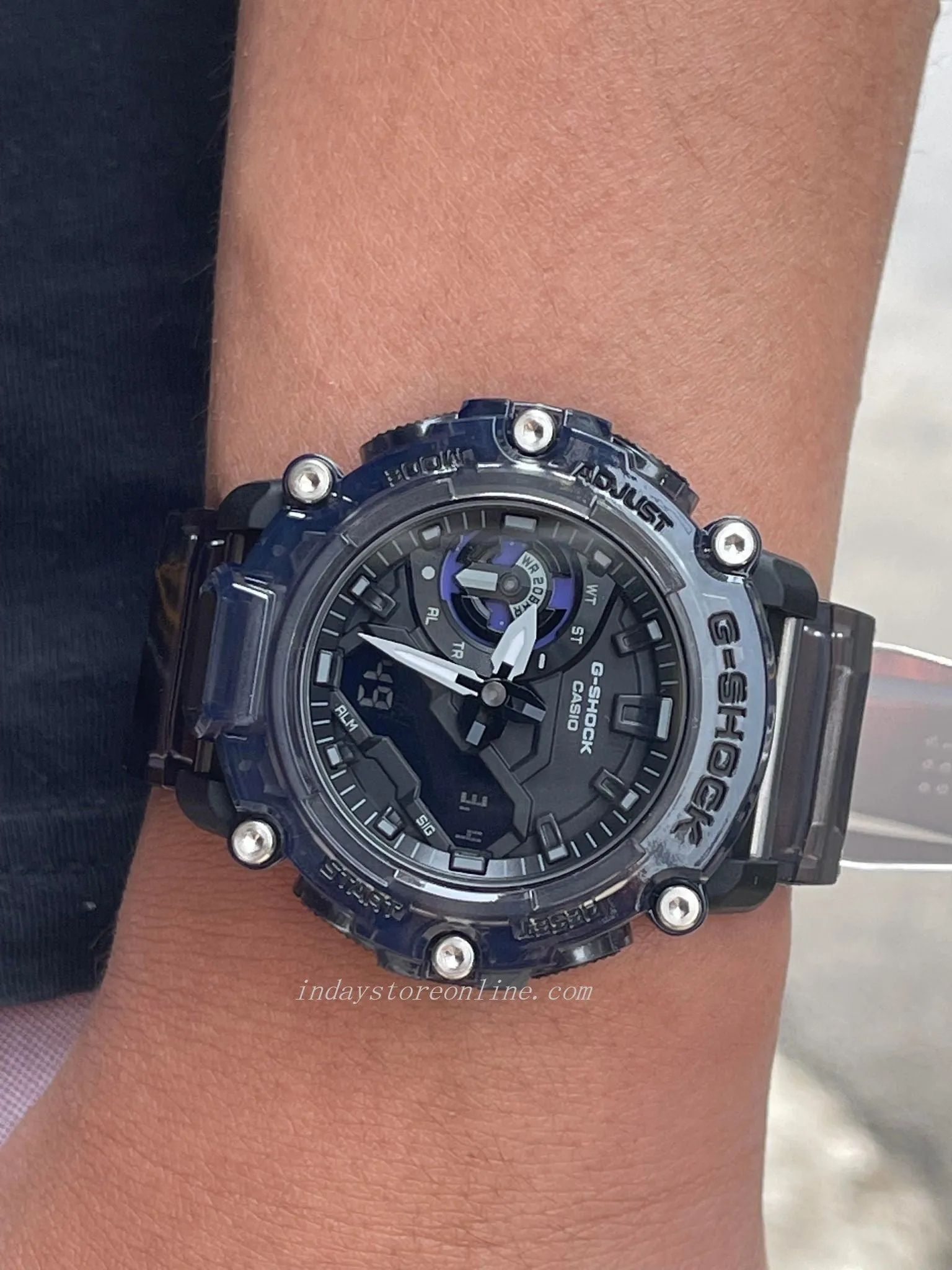 Casio G-Shock Men's Watch GA-2200SKL-8A Analog-Digital Sound Wave Series Transparent Color Sporty Design