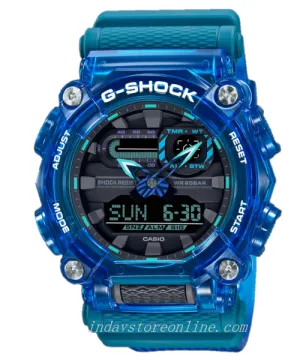 Casio G-Shock Men's Watch GA-900SKL-2A Analog-Digital Sound Wave Series Sporty Design Transparent Color