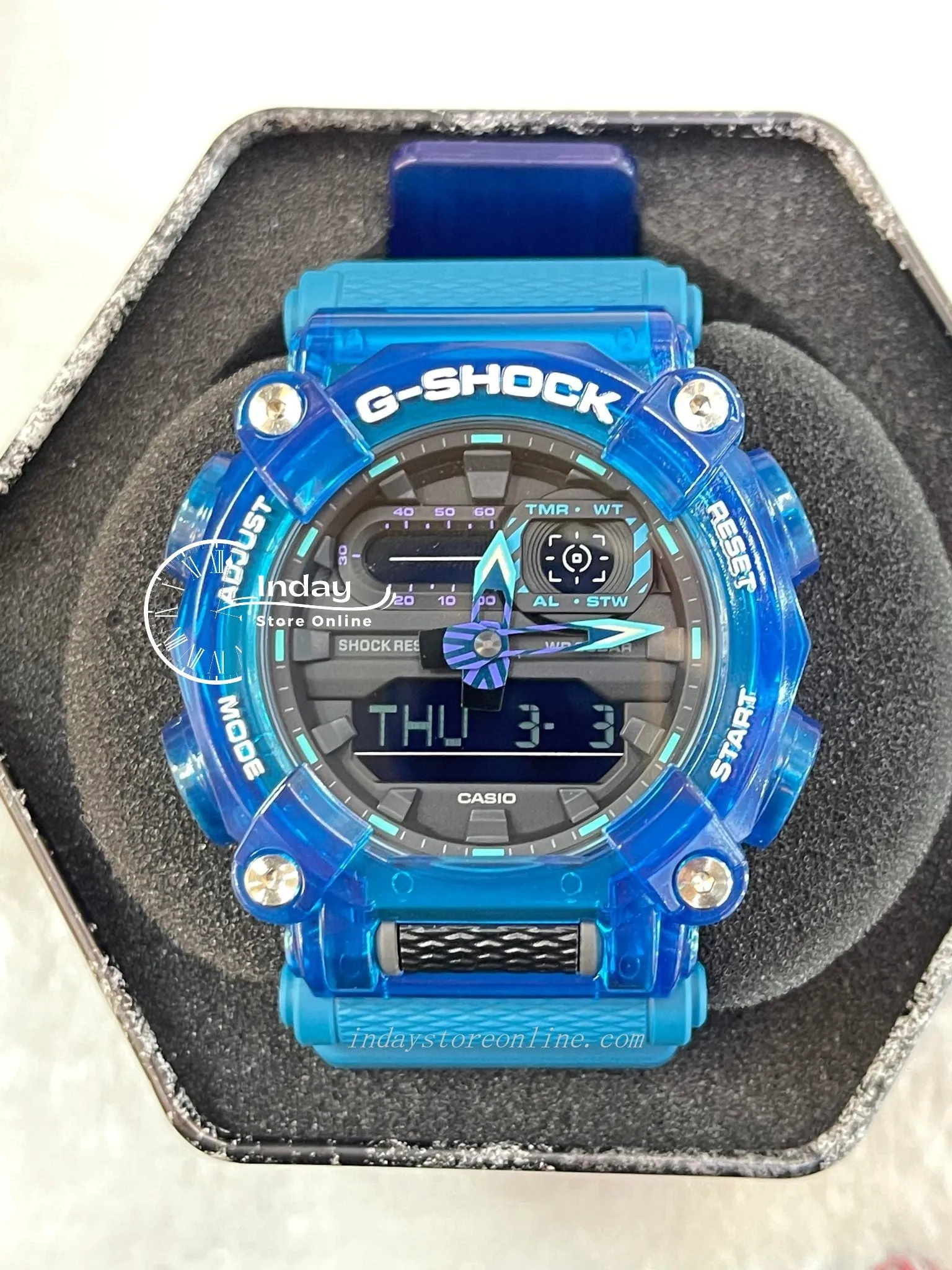 Casio G-Shock Men's Watch GA-900SKL-2A Analog-Digital Sound Wave Series Sporty Design Transparent Color