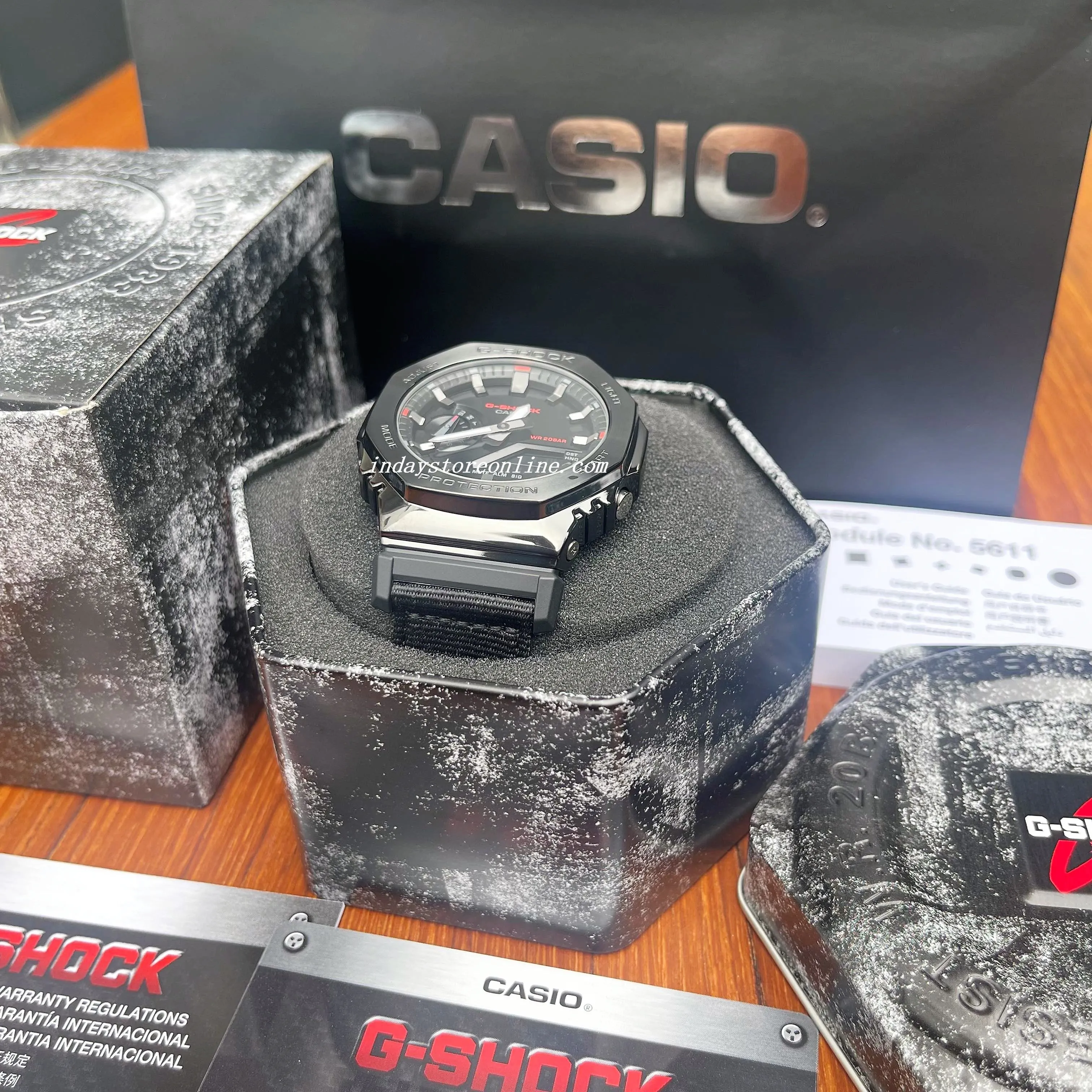 Casio G-Shock Men's Watch GM-2100CB-1A Shock Resistant Mineral Glass Cloth Band
