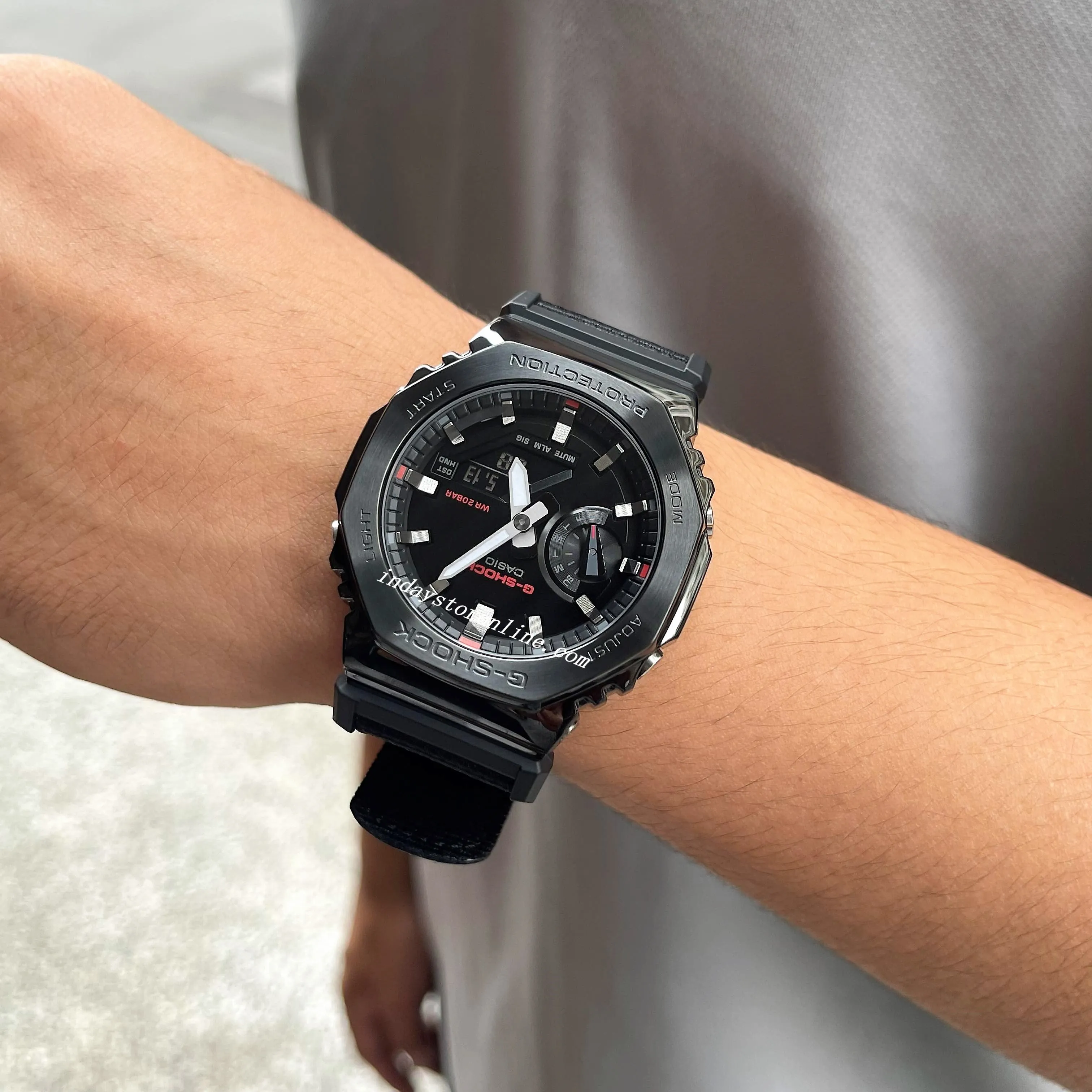 Casio G-Shock Men's Watch GM-2100CB-1A Shock Resistant Mineral Glass Cloth Band