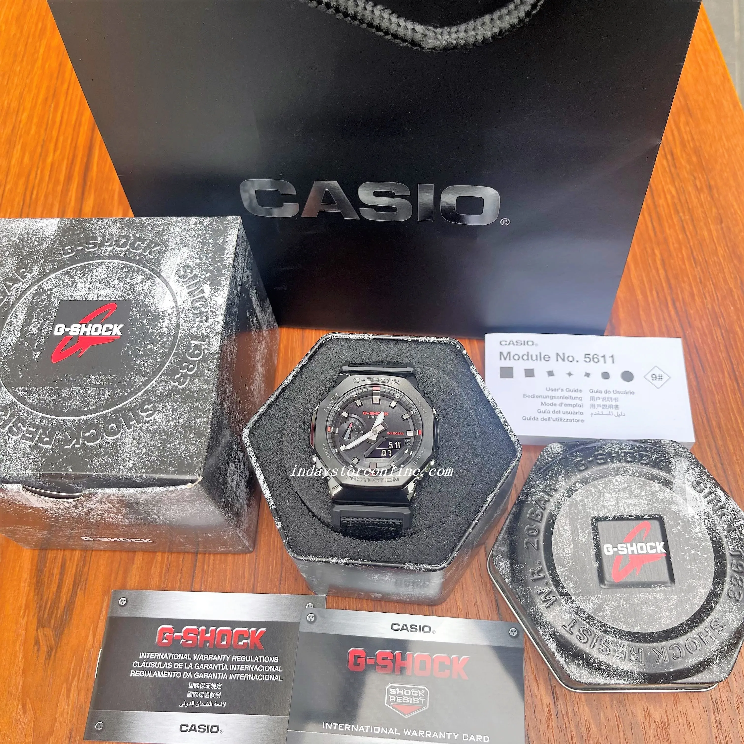 Casio G-Shock Men's Watch GM-2100CB-1A Shock Resistant Mineral Glass Cloth Band