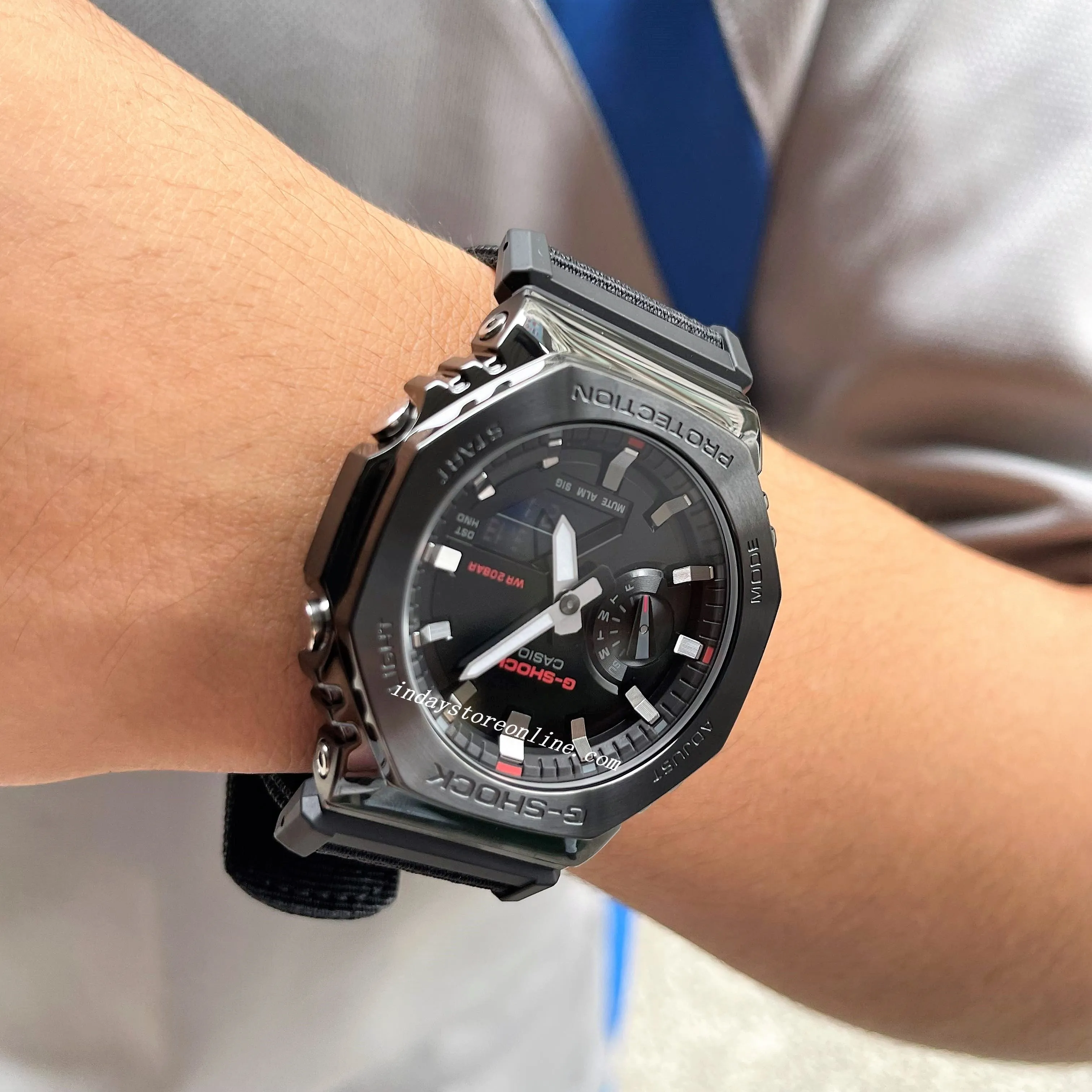 Casio G-Shock Men's Watch GM-2100CB-1A Shock Resistant Mineral Glass Cloth Band