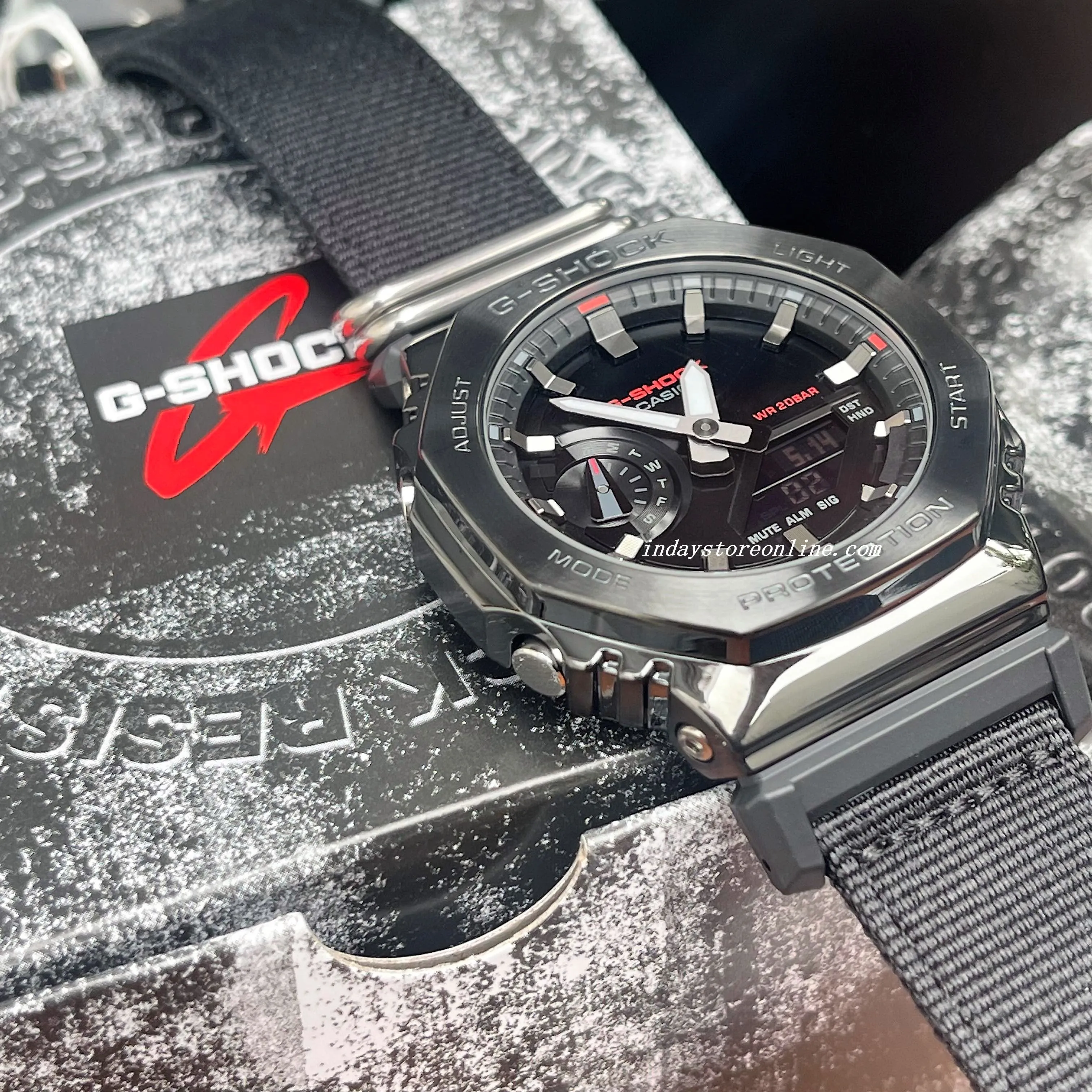 Casio G-Shock Men's Watch GM-2100CB-1A Shock Resistant Mineral Glass Cloth Band