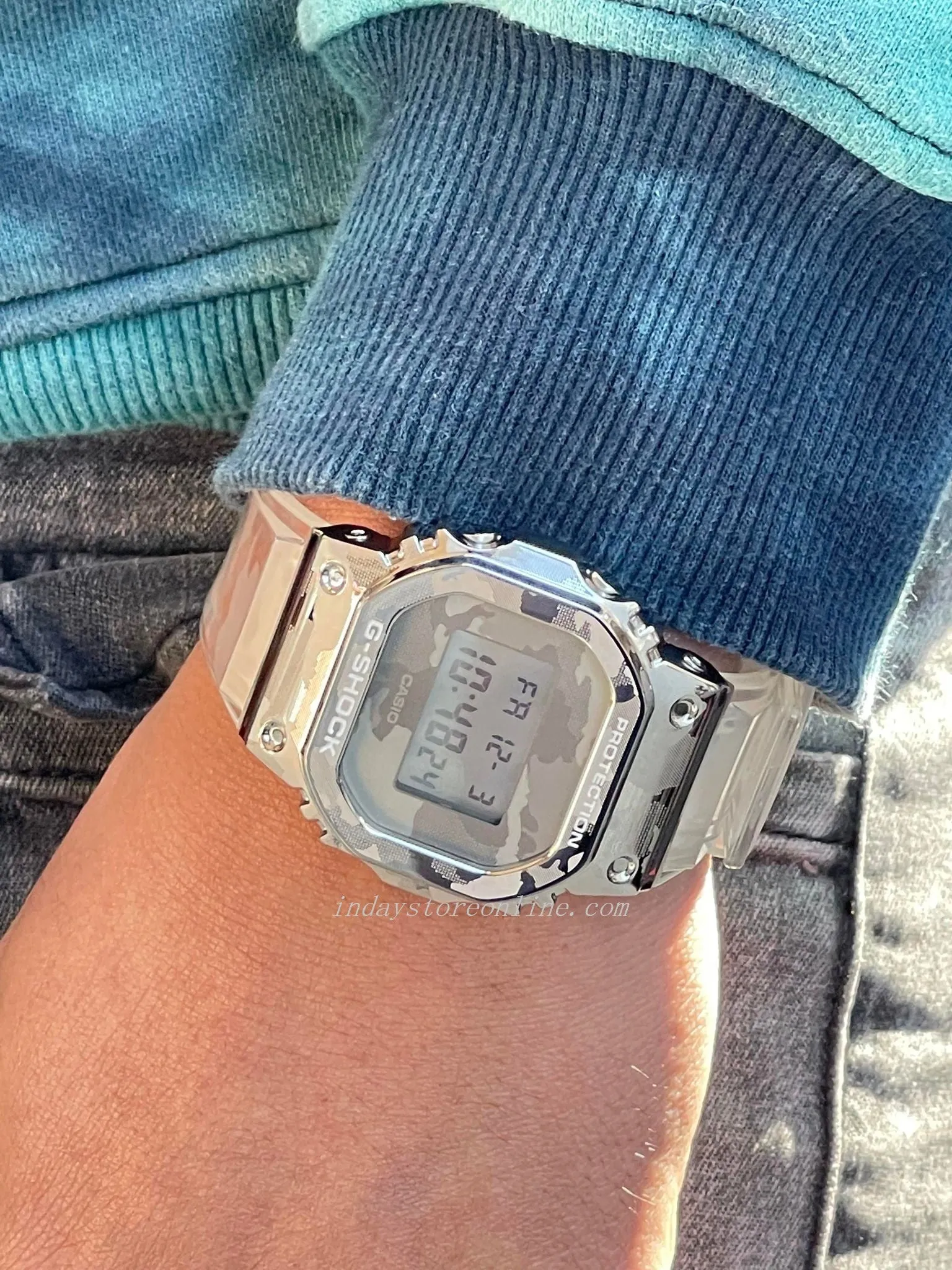 Casio G-Shock Men's Watch GM-5600SCM-1 Digital 5600 Series Transparent Color Shock Resistant 200-meter Water Resistance Mineral Glass