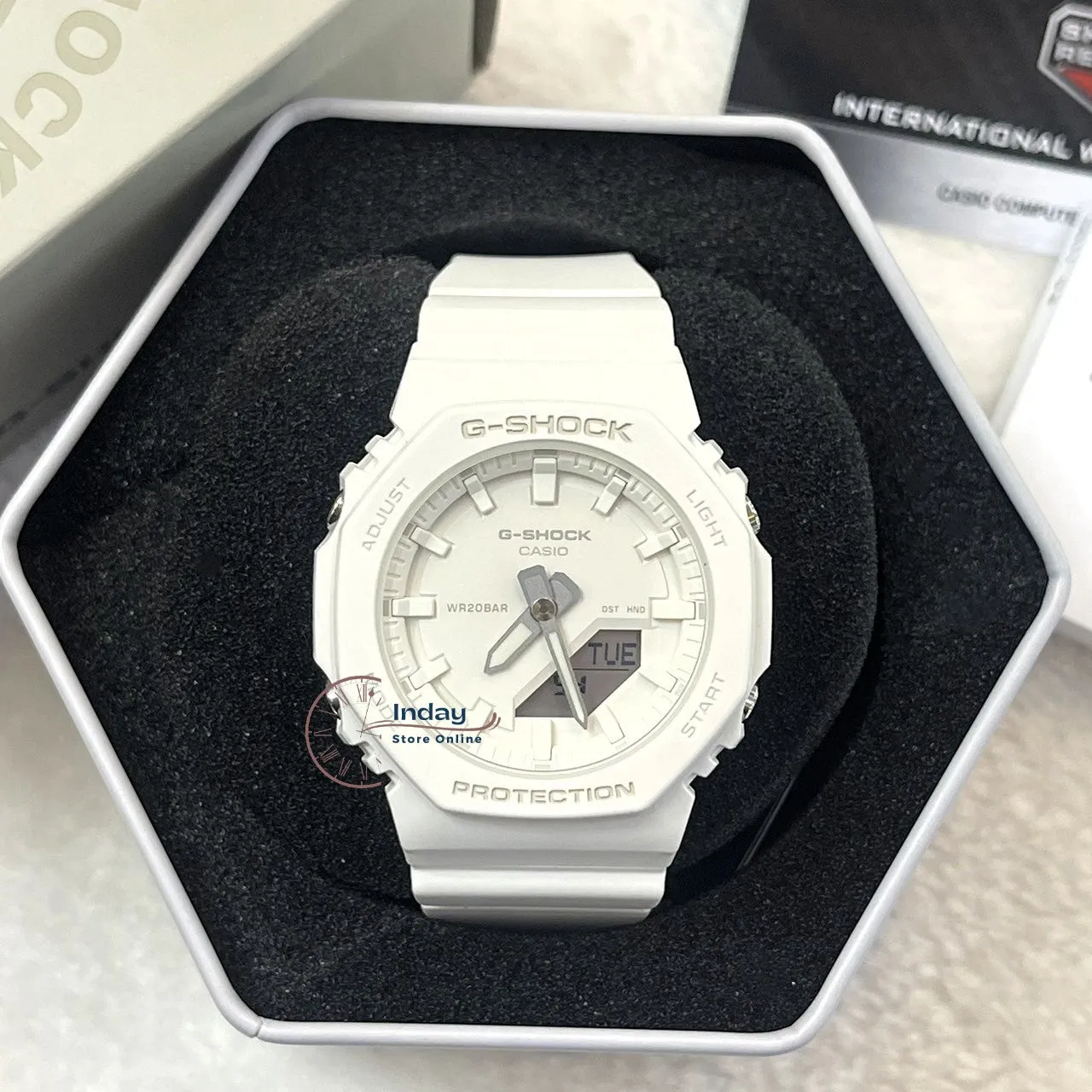 Casio G-Shock Women's Watch GMA-P2100-7A Analog-Digital New Arrival Resin Shock Resistant Mineral Glass