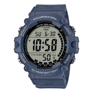 Casio Grey Resin Strap Black Dial Quartz Watch for Gents - AE-1500WH-2AVDF