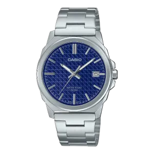 Casio Silver Stainless Steel Blue Dial Quartz Watch for Gents - MTP-E720D-2AVDF